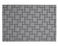 Plastteppe grå/svart store firkanter 180 x 265 cm